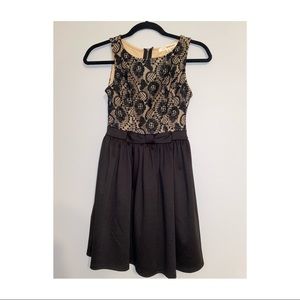 Black and nude lace dress